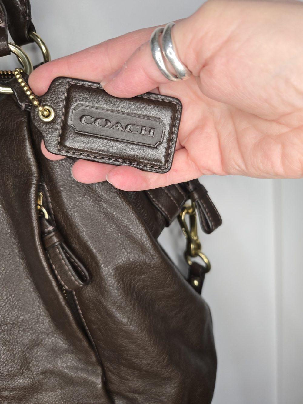 Coach Brown Leather Satchel with Shoulder Strap - Picture 5 of 13